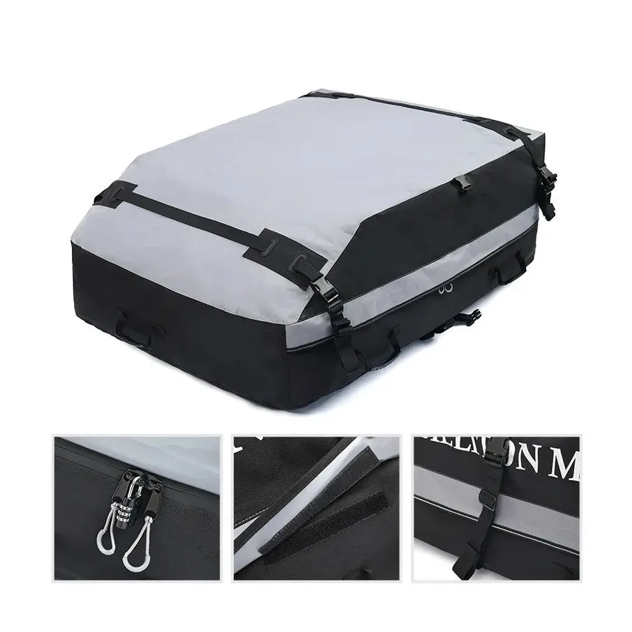 (100x130cm) Foldable Car Roof Bag Waterproof Car Luggage Bag incl. Anti-Slip Mat - Gray / Black