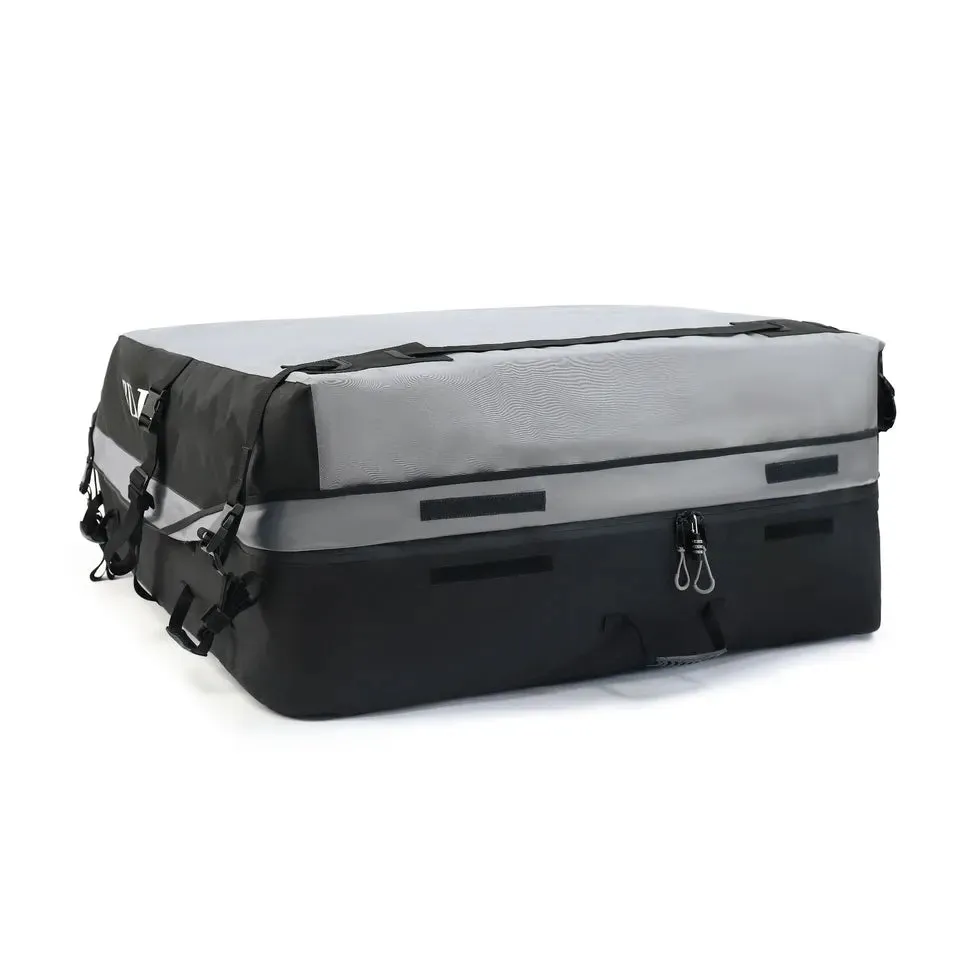(100x130cm) Foldable Car Roof Bag Waterproof Car Luggage Bag incl. Anti-Slip Mat - Gray / Black