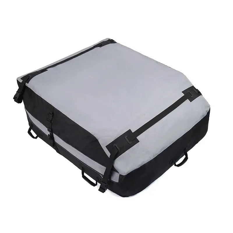 (100x130cm) Foldable Car Roof Bag Waterproof Car Luggage Bag incl. Anti-Slip Mat - Gray / Black