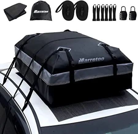 (100x130cm) Foldable Car Roof Bag Waterproof Car Luggage Bag incl. Anti-Slip Mat - Gray / Black