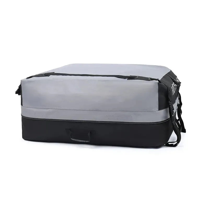 (100x130cm) Foldable Car Roof Bag Waterproof Car Luggage Bag incl. Anti-Slip Mat - Gray / Black
