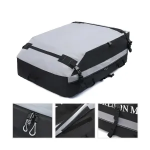 (100x130cm) Foldable Car Roof Bag Waterproof Car Luggage Bag incl. Anti-Slip Mat - Gray / Black