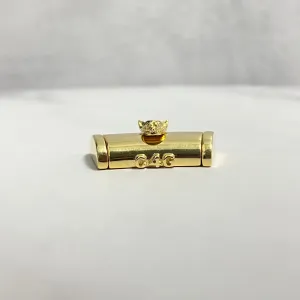 10K Yellow Gold Plain Sleek Lock With Panther / 10.1gr / 13mm / 1in