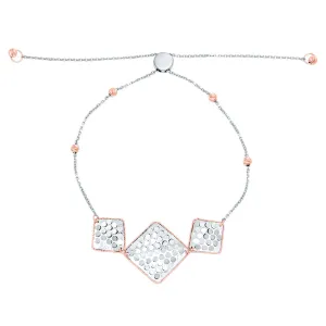 14K TT TEXTURED SQUARES ADJ BR (14K-BR980)