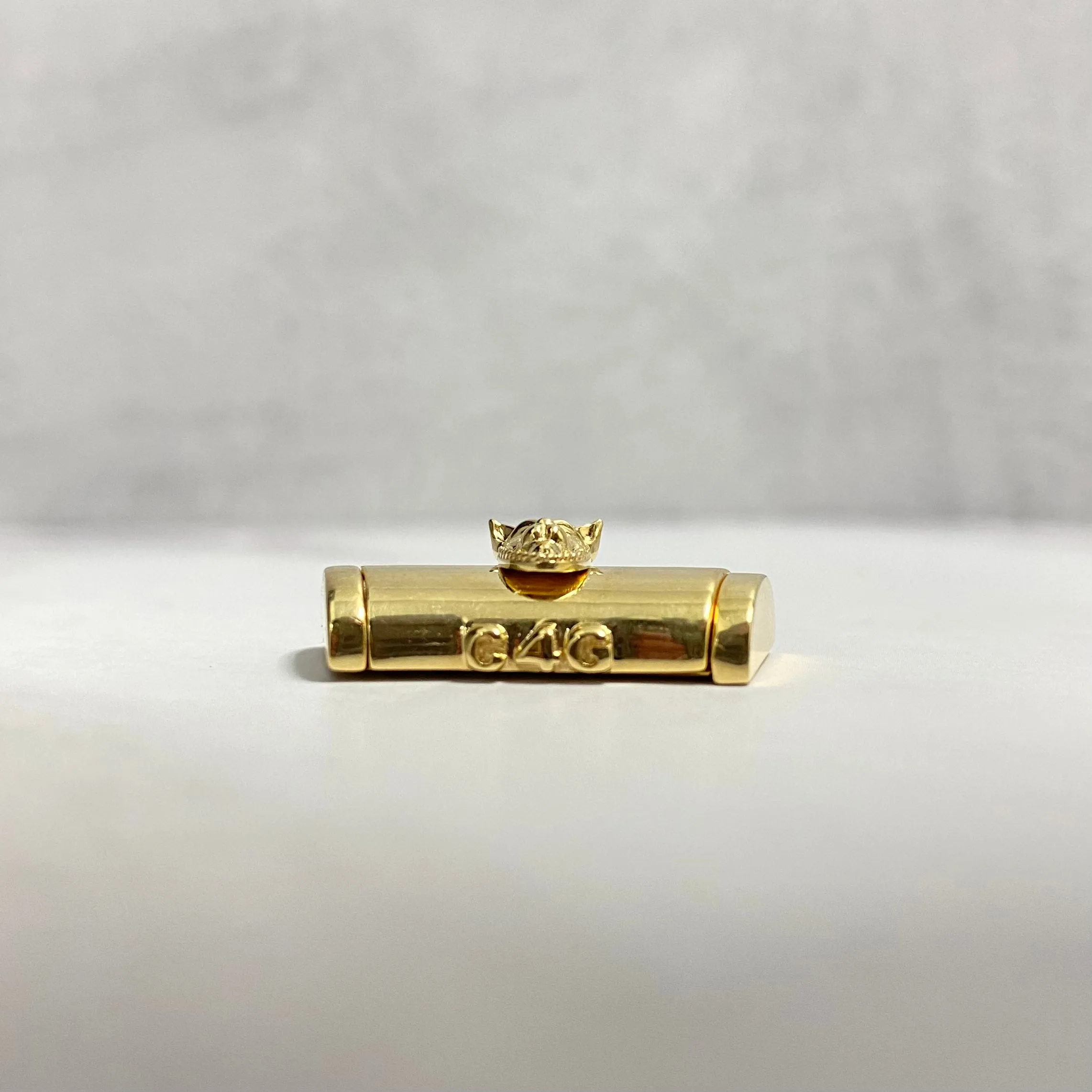 14K Yellow Gold Plain Sleek Lock With Panther / 11.6gr / 13mm / 1in