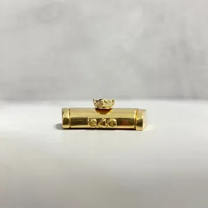 14K Yellow Gold Plain Sleek Lock With Panther / 11.6gr / 13mm / 1in