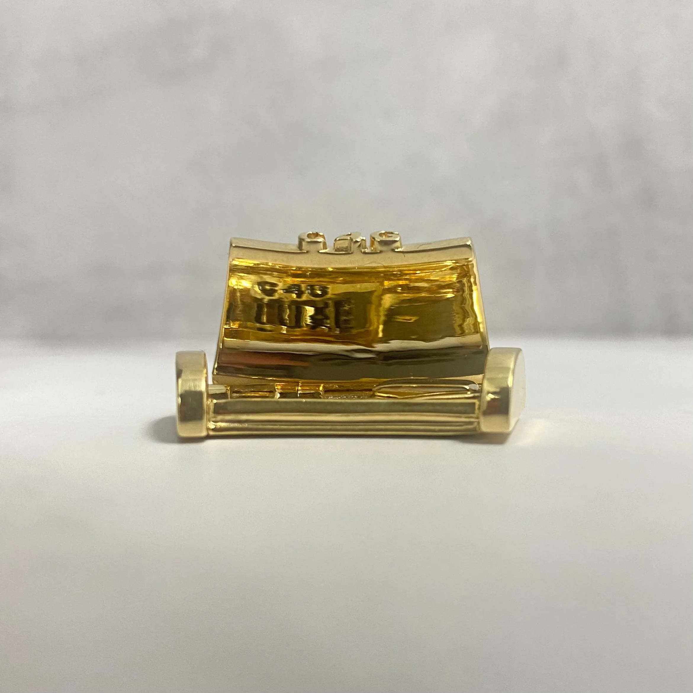 14K Yellow Gold Plain Sleek Lock With Panther / 11.6gr / 13mm / 1in