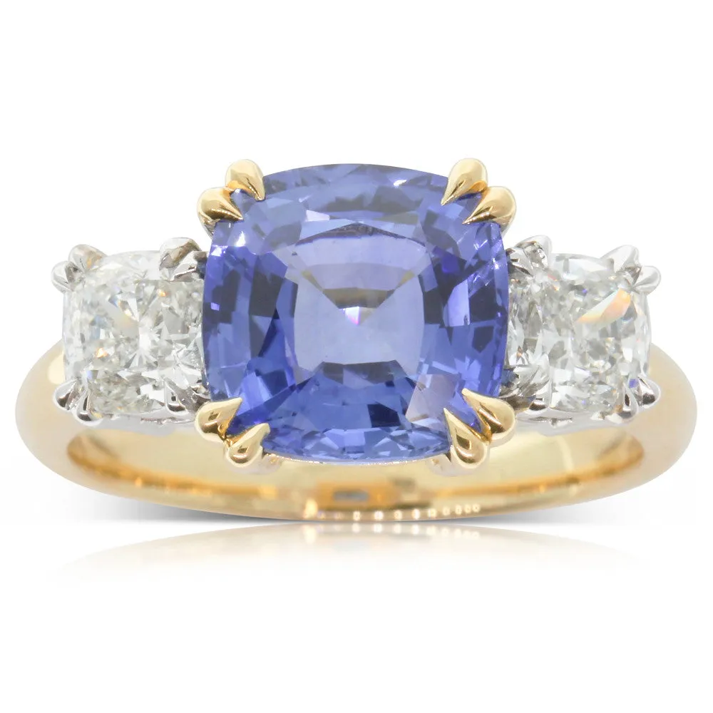 18ct Yellow Gold Sapphire & Diamond Ring