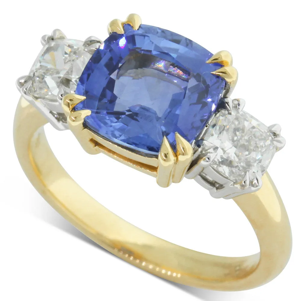 18ct Yellow Gold Sapphire & Diamond Ring