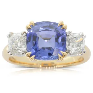 18ct Yellow Gold Sapphire & Diamond Ring