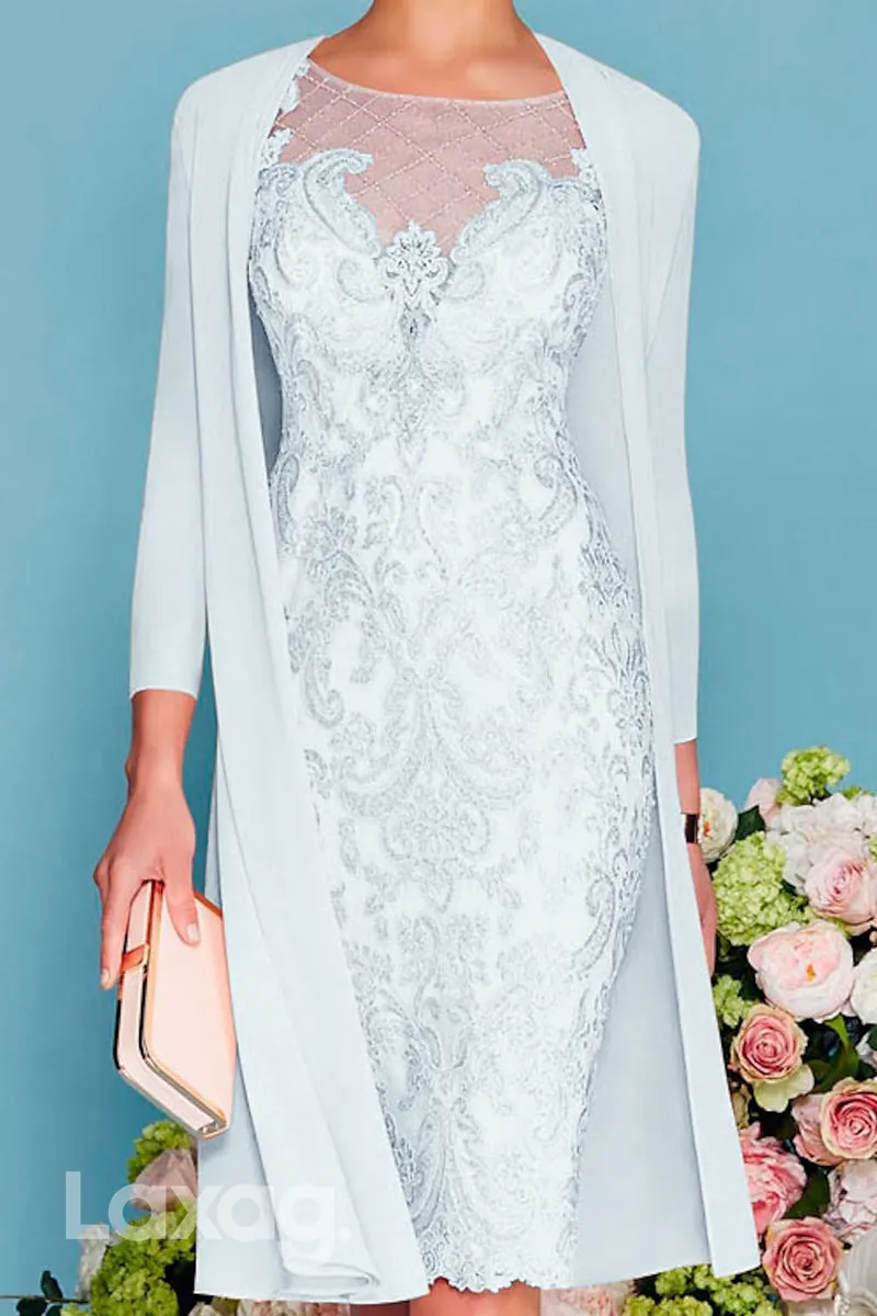 22524 - Elegant Two-Piece Suit Appliques Chiffon Mother Of the Bride Dress