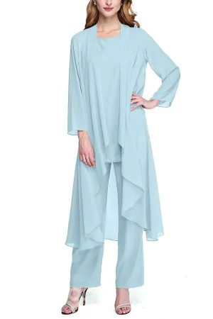 22526 - Elegant Three-Piece Suit Floor-Length Chiffon Mother Of the Bride Dress