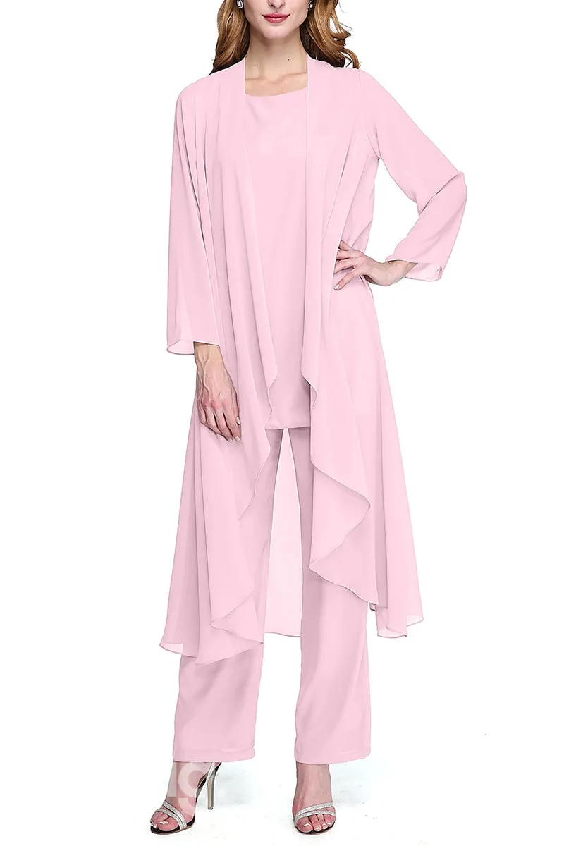 22526 - Elegant Three-Piece Suit Floor-Length Chiffon Mother Of the Bride Dress