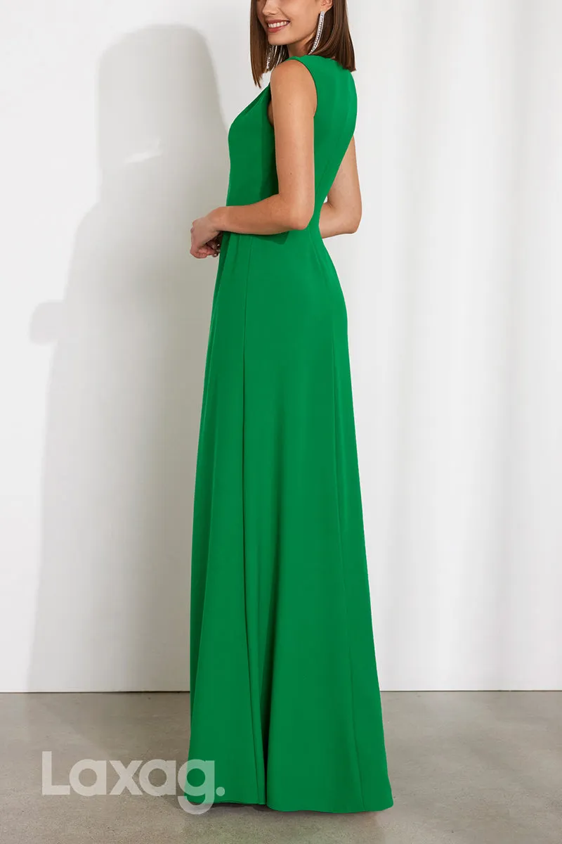 22807 - A-Line Round Sleeveless Elegant Cocktail Party Formal Evening Dress