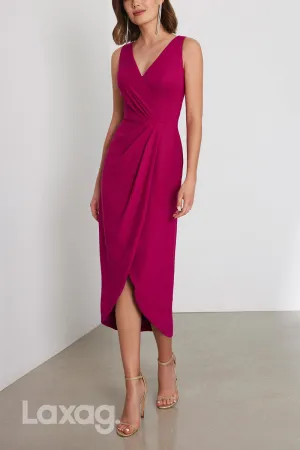 22971 - V-Neck Sleeveless Ankle-Length Cocktail Party Formal Evening Dress with Slit