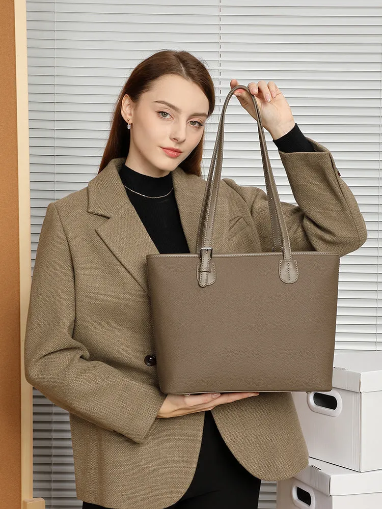30CM dark grey large capacity versatile one shoulder bucket tote bag 2918