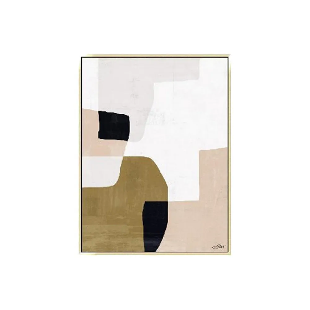 35 x 47 Set of 2 Framed Wall Art, Handpainted Abstract Modern Multicolor By Casagear Home