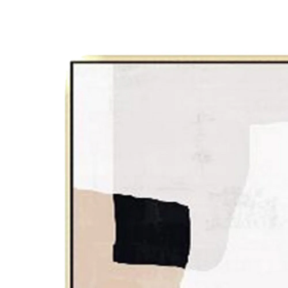35 x 47 Set of 2 Framed Wall Art, Handpainted Abstract Modern Multicolor By Casagear Home