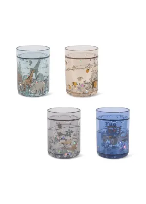 4 pack Glitter cups - Blue Mix