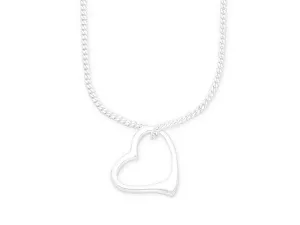 45cm Sterling Silver Open Heart Necklace