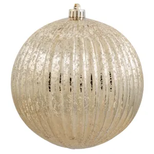 4PK - 6" Gold Mercury Pumpkin Ball Shatterproof Christmas Ornaments