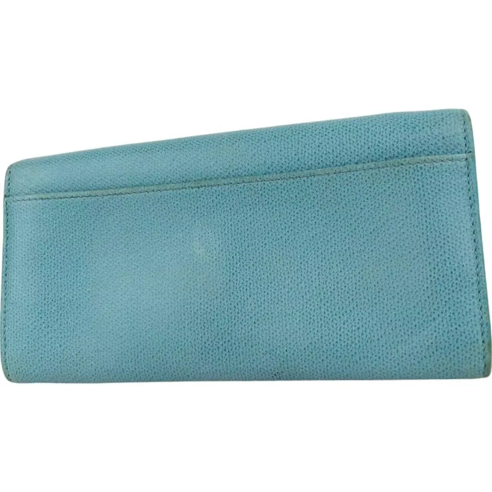 522173AY (L2) Tiffany & Co. Wallet Long Blue Leather