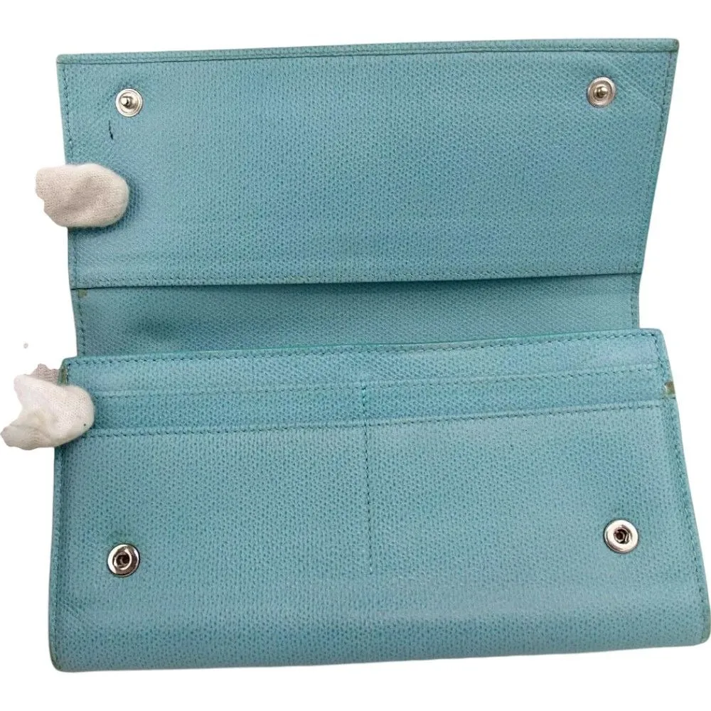522173AY (L2) Tiffany & Co. Wallet Long Blue Leather