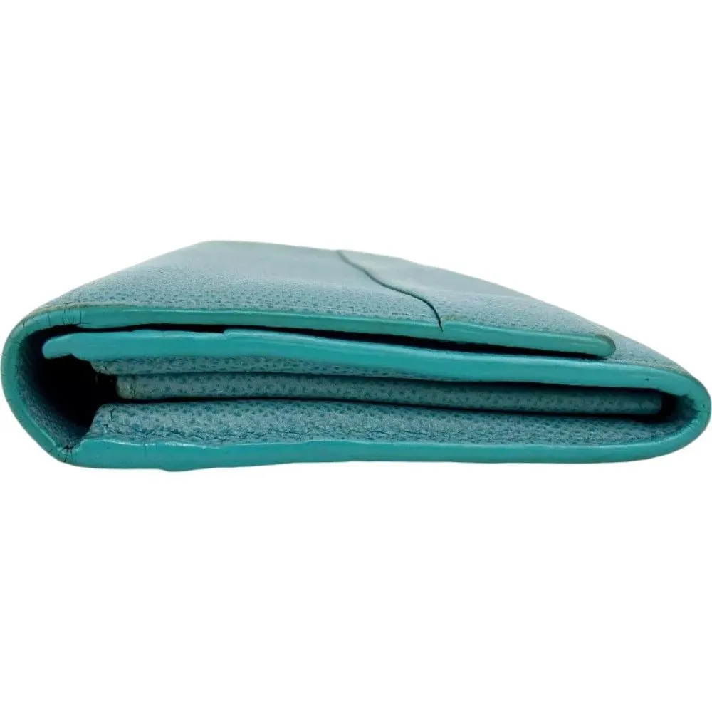 522173AY (L2) Tiffany & Co. Wallet Long Blue Leather