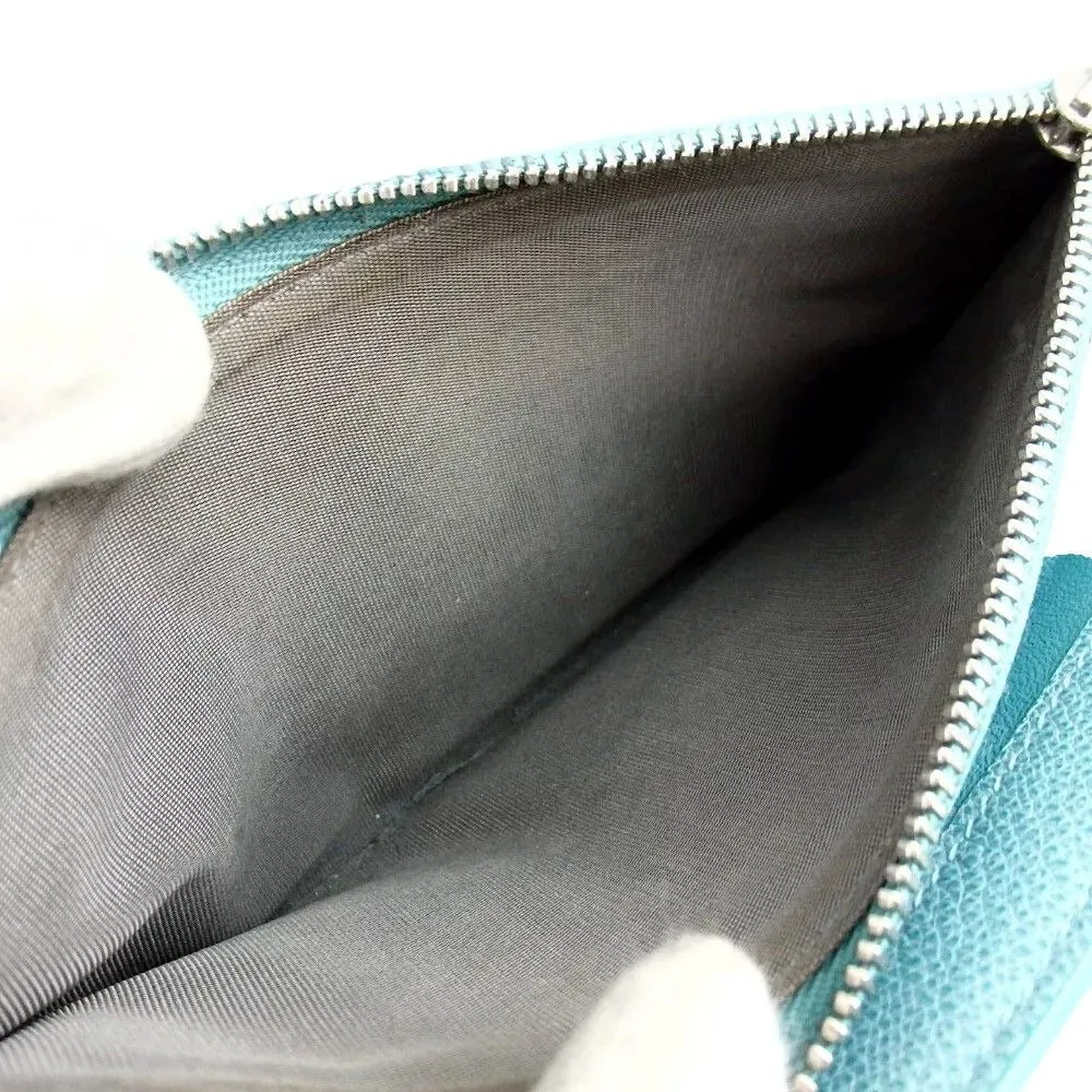 522173AY (L2) Tiffany & Co. Wallet Long Blue Leather