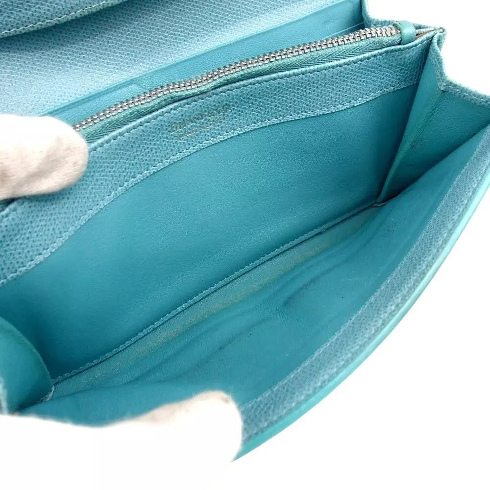 522173AY (L2) Tiffany & Co. Wallet Long Blue Leather