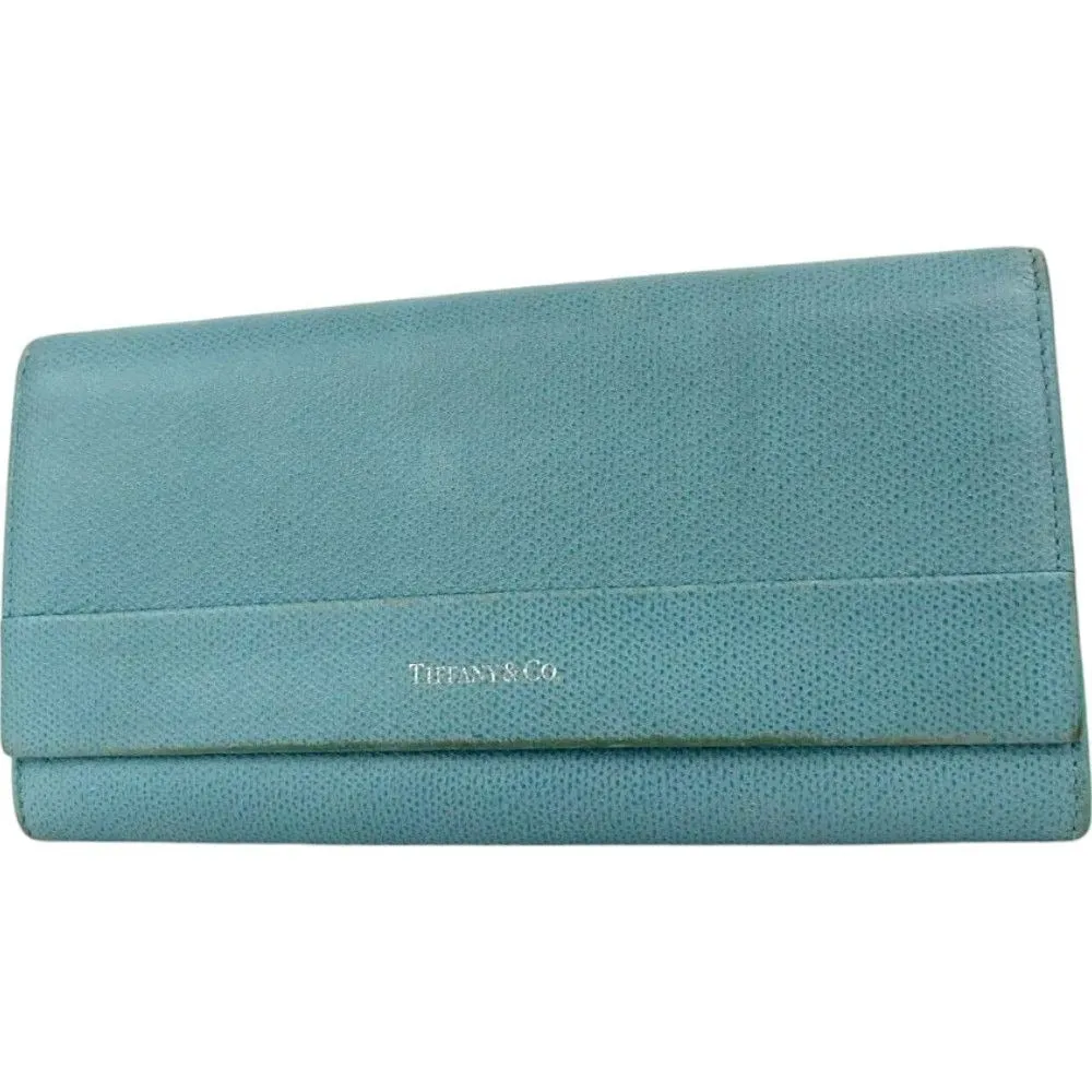 522173AY (L2) Tiffany & Co. Wallet Long Blue Leather