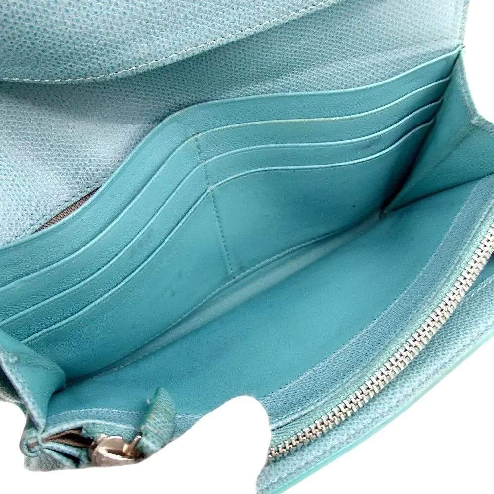 522173AY (L2) Tiffany & Co. Wallet Long Blue Leather