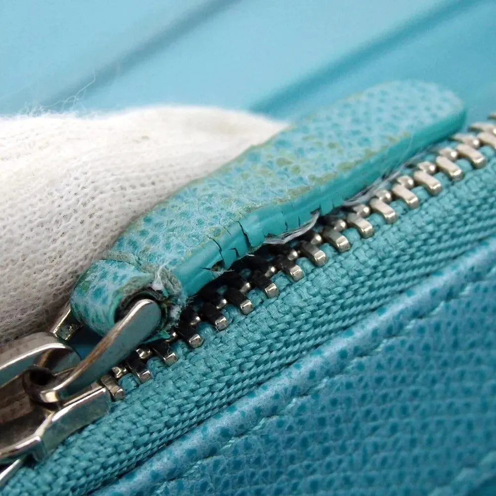 522173AY (L2) Tiffany & Co. Wallet Long Blue Leather