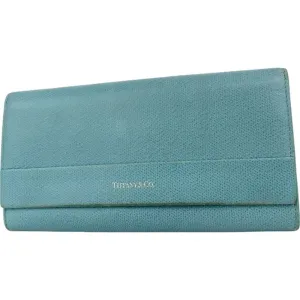 522173AY (L2) Tiffany & Co. Wallet Long Blue Leather