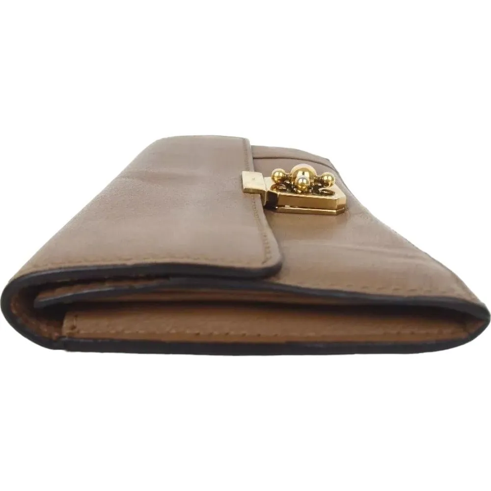 909158AE (S2) Chloe Wallet Long Brown Leather
