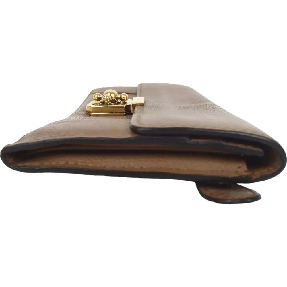 909158AE (S2) Chloe Wallet Long Brown Leather