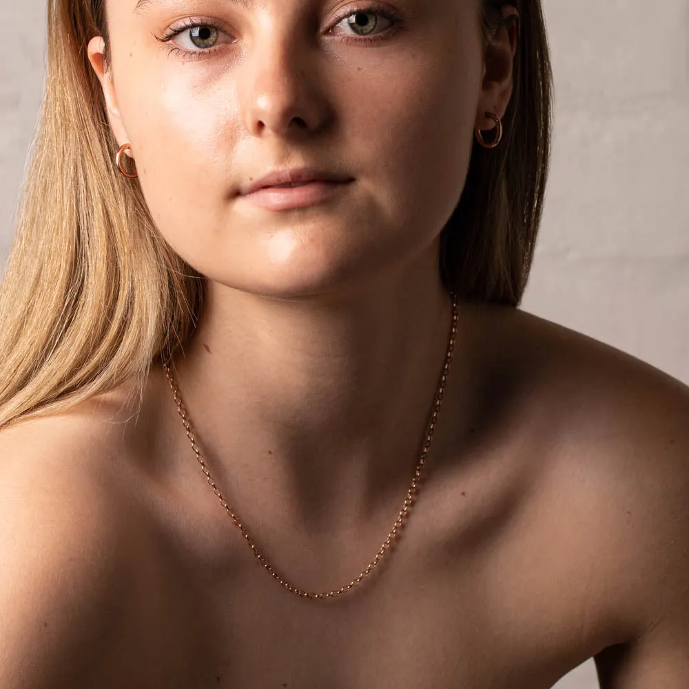 9ct Rose Gold Oval Belcher Chain