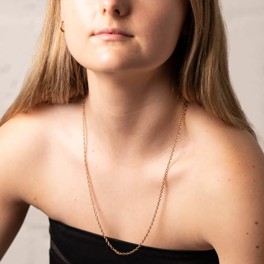 9ct Rose Gold Oval Belcher Chain