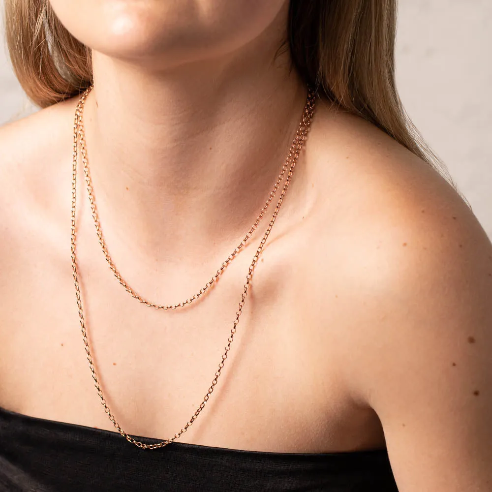 9ct Rose Gold Oval Belcher Chain