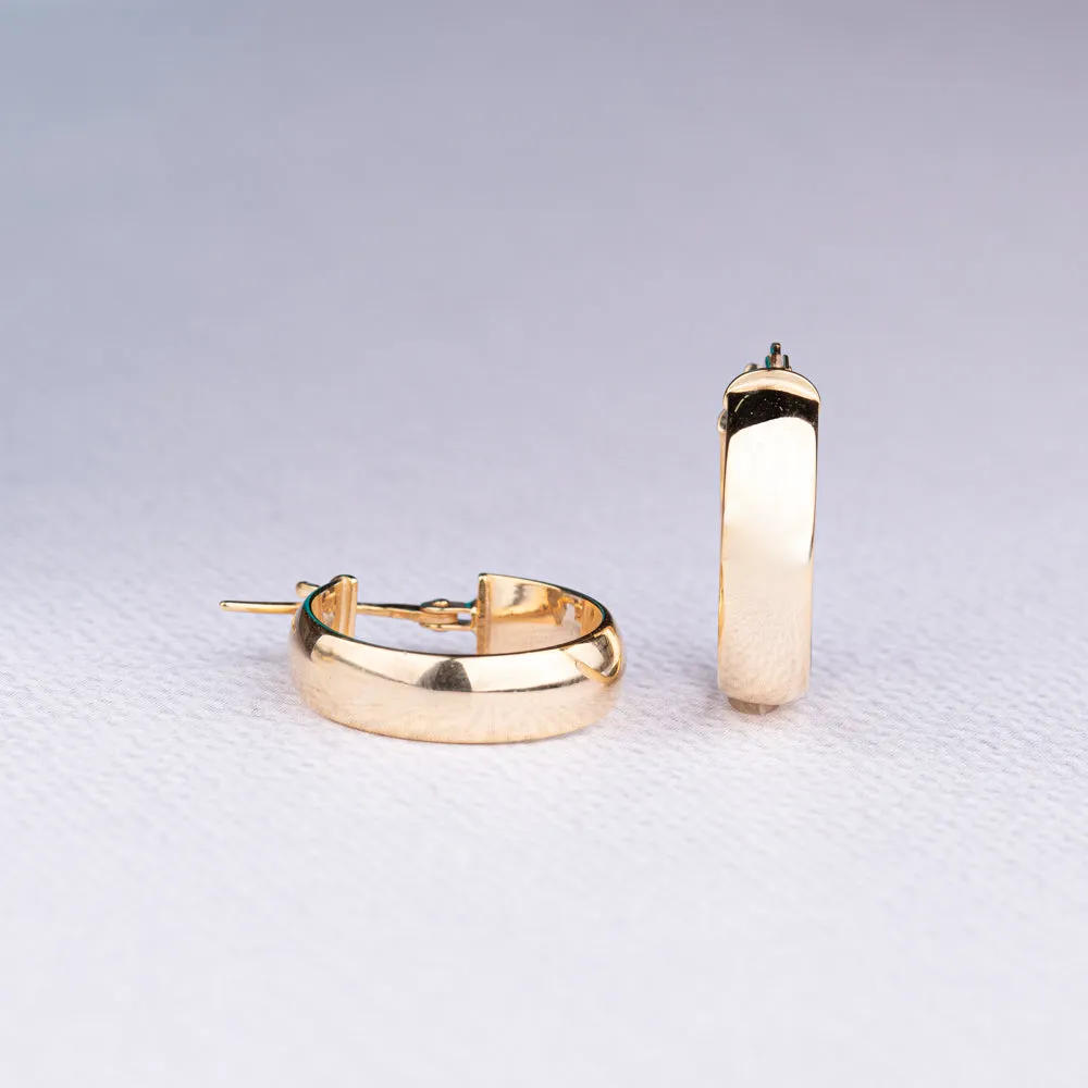 9ct Yellow Gold Curve Hoop Earrings