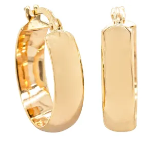 9ct Yellow Gold Curve Hoop Earrings
