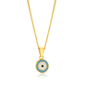 9ct Yellow Gold Evil Eye Double Sided Pendant
