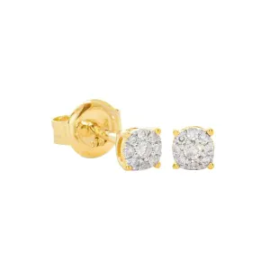 9ct Yellow Gold Mini Diamond Galaxy Studs