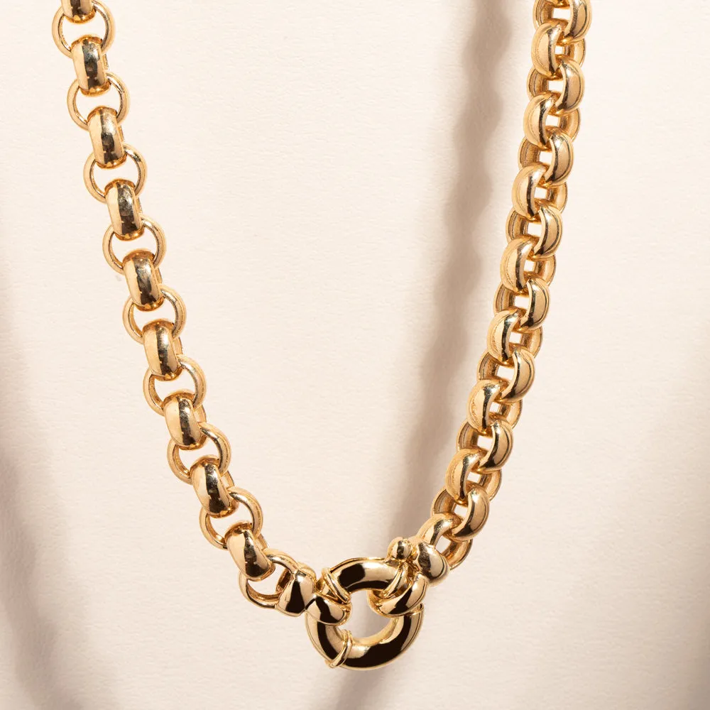 9ct Yellow Gold Round Belcher Necklace