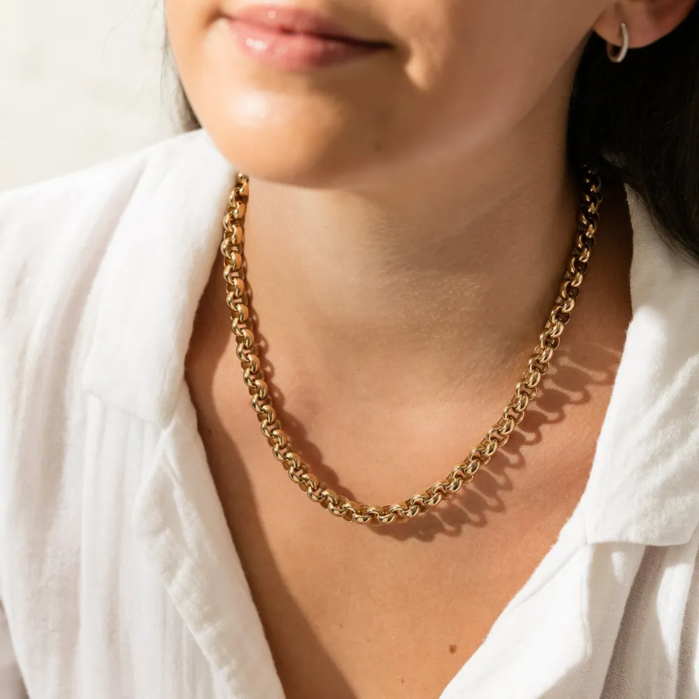 9ct Yellow Gold Round Belcher Necklace
