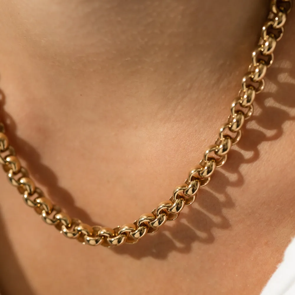 9ct Yellow Gold Round Belcher Necklace