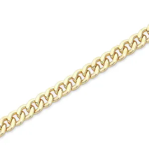 9ct Yellow Gold Silver Infused Curb Necklace 50cm