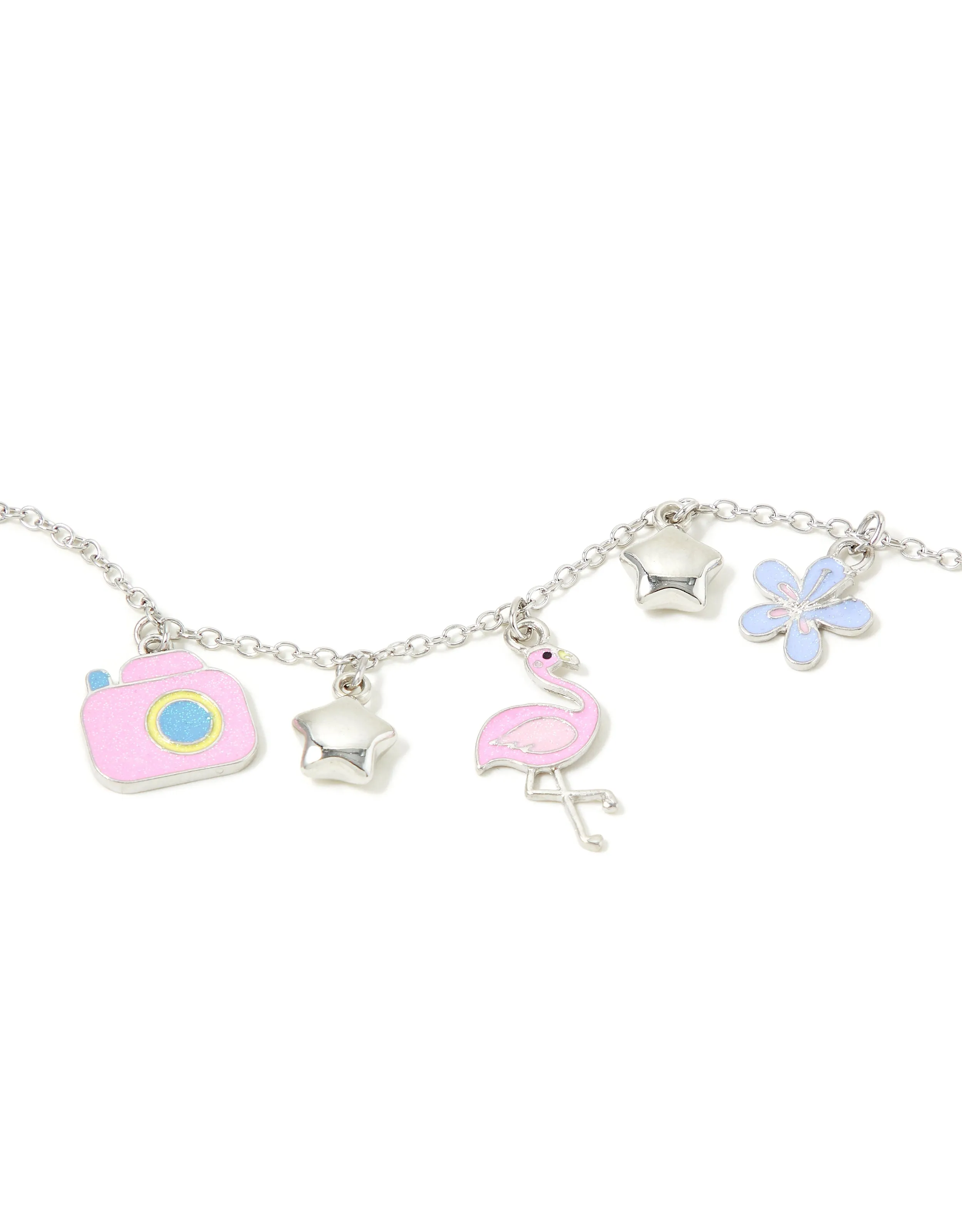 Accessorize Girl Flamingo Holiday Charm Bracelet