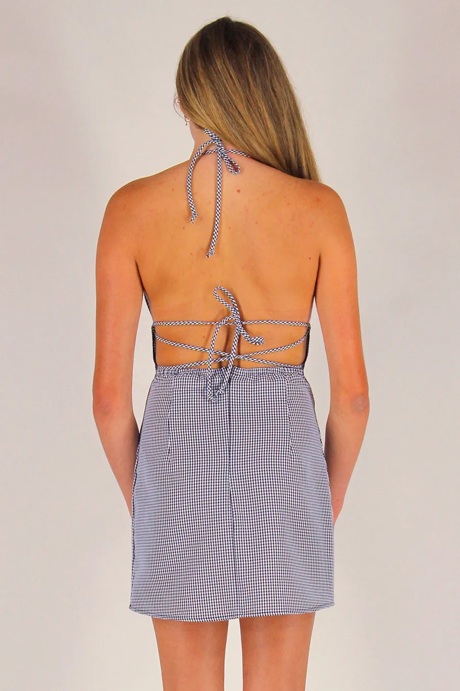 Adjustable Bralette Dress - Black and White Gingham
