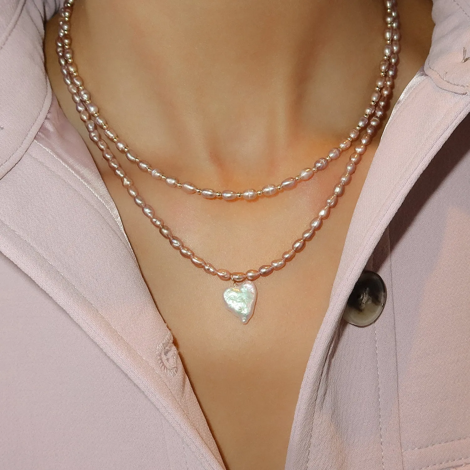 Amalfi Mauve Necklace | Pearl